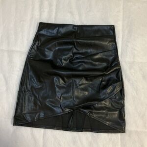 Black Faux Leather Skirt